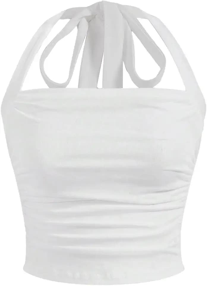 GORGLITTER Damen Neckholder Top Y2k Sommer Crop Top Party Festival Outfit