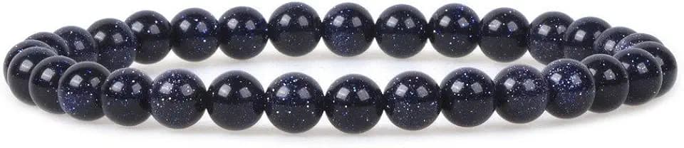 Justinstones Gem Semi Precious Gemstone 6mm Round Beads Stretch Bracelet 6.5 Inch Unisex
