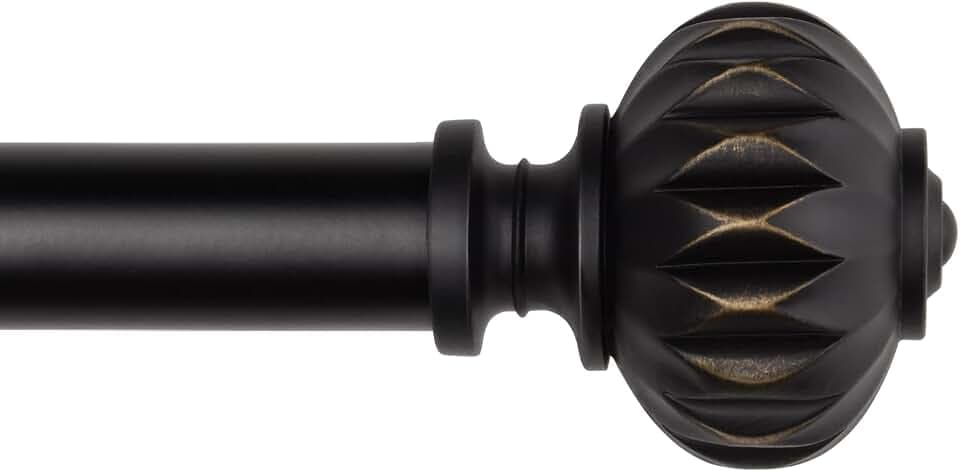 SZXIMU Gardinenstange ausziehbar Schwarz, 91-182cm, Ø25.4mm Vorhangstange