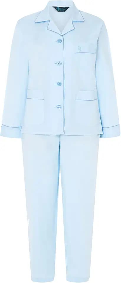 El Búho Nocturno Schlafanzug Herren Lang Baumwolle 100% Popeline - Pyjama Klassisch Durchgeknöpft Jacke Langarm Kariert Gestreift Geschenk für Männer Nachtwäsche