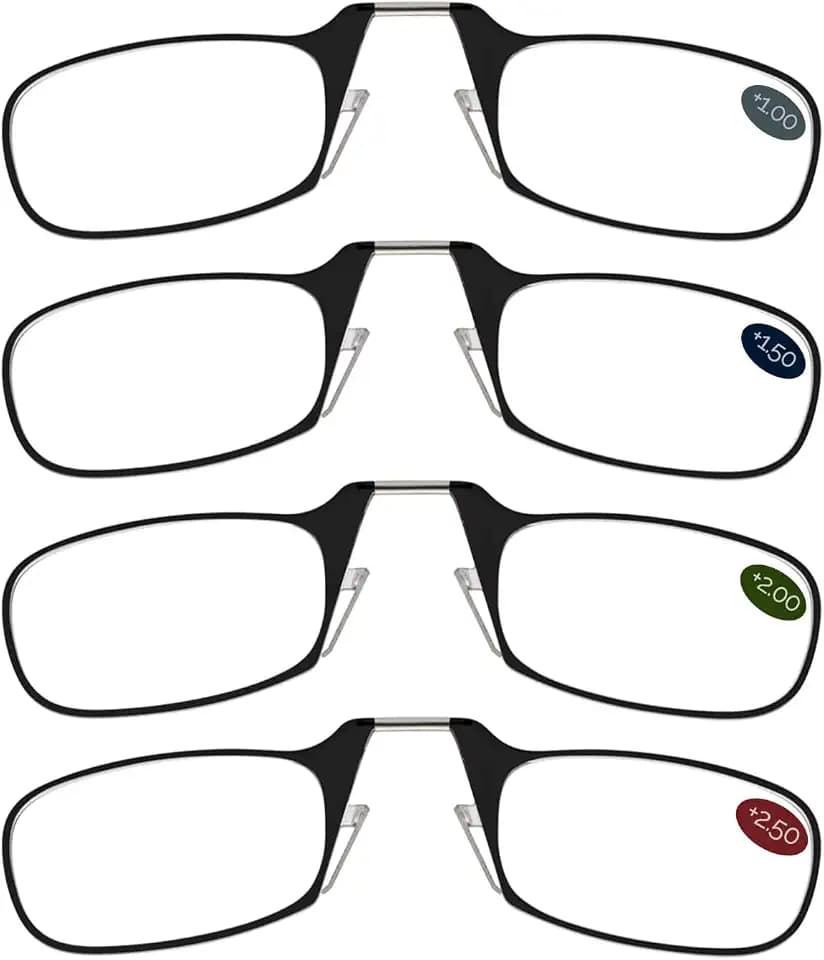 ThinOptics Find Your Strength Clarity Kit Rectangular Reading Glasses, Black, 44.45 mm + 2.5