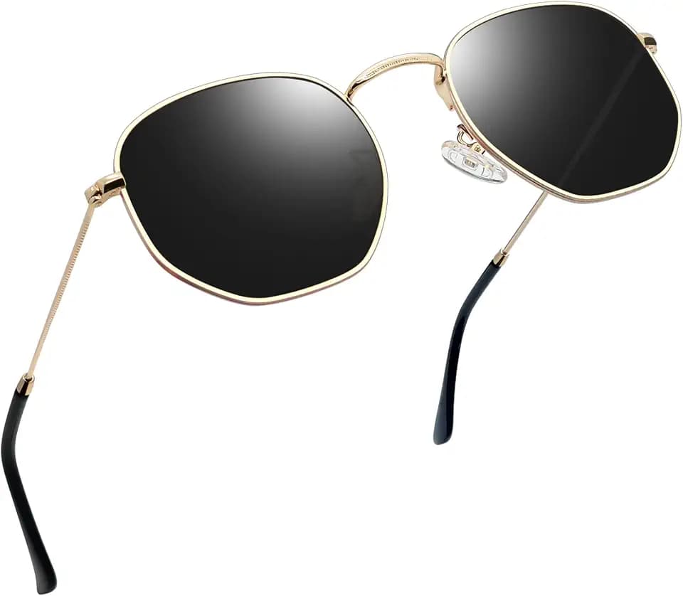 Joopin Modische Polygon Sonnenbrille Damen Rund Retro Polarisiert UV400