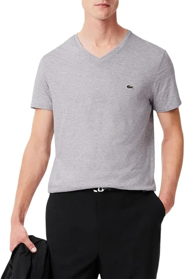 Lacoste Short Sleeve V Neck Pima Jersey T-Shirt Shirt