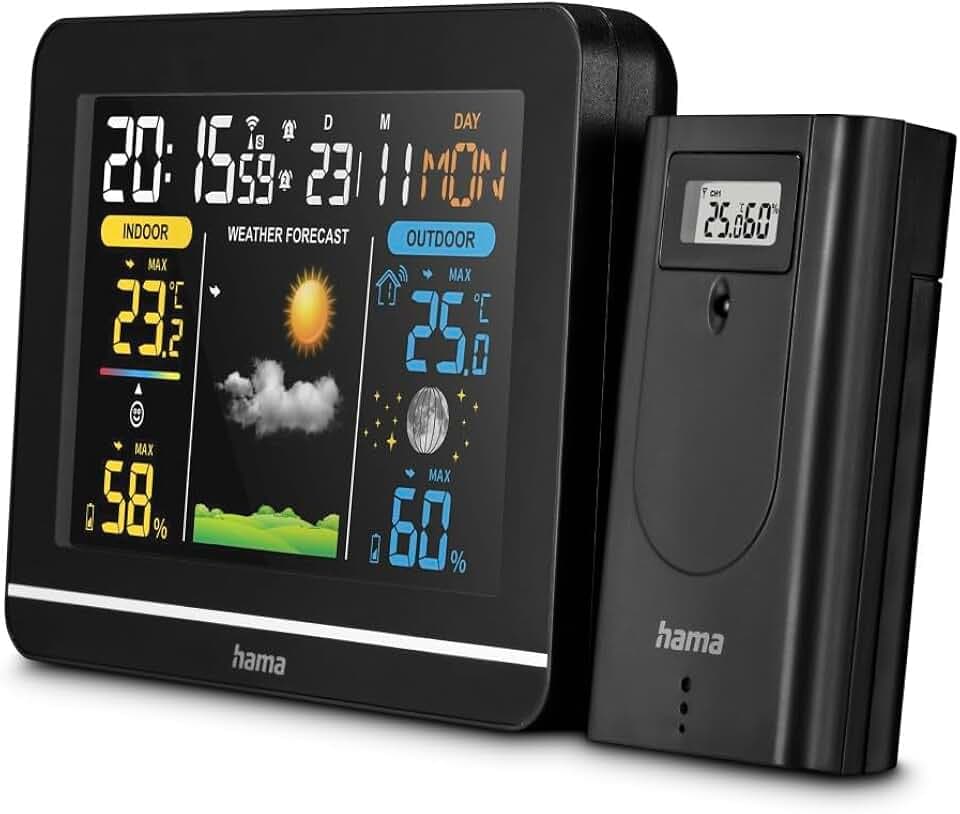 Hama Wetterstation mit Außensensor, Thermometer, Hygrometer, Raumklima