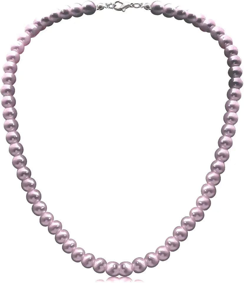 8mm Pearl Choker Necklace Multicolor 1920s Dainty Beads Necklace Costume Prom Party Statement Jewelry for Women