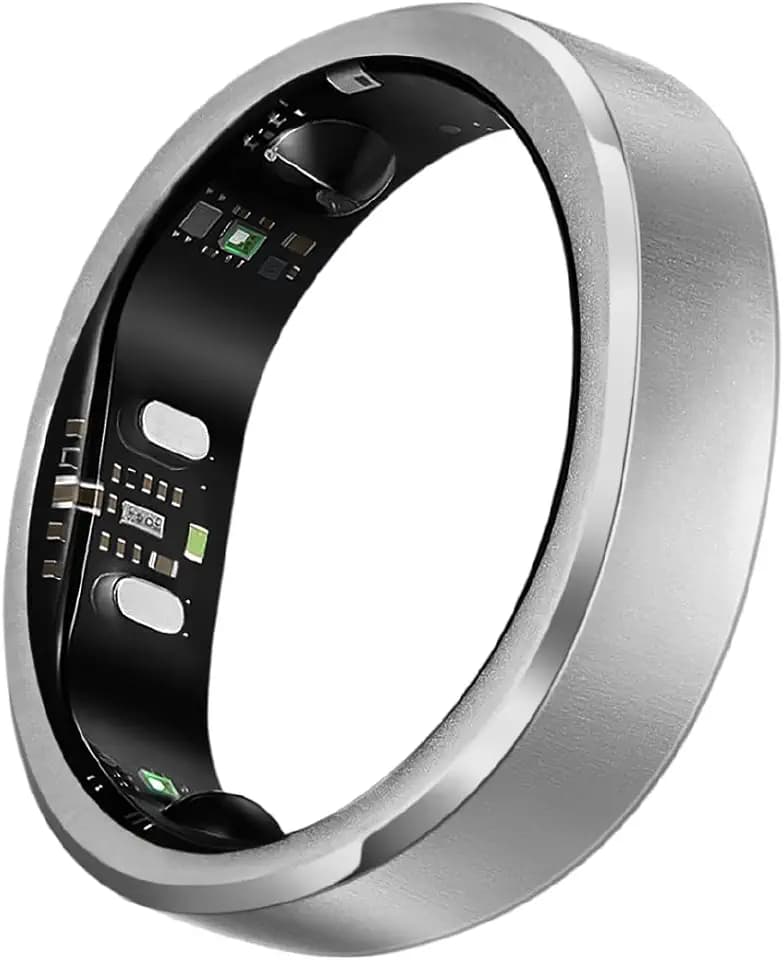 RingConn Gen 3 Smart Ring - Vascular Trends(Size 10, Brushed Silver)