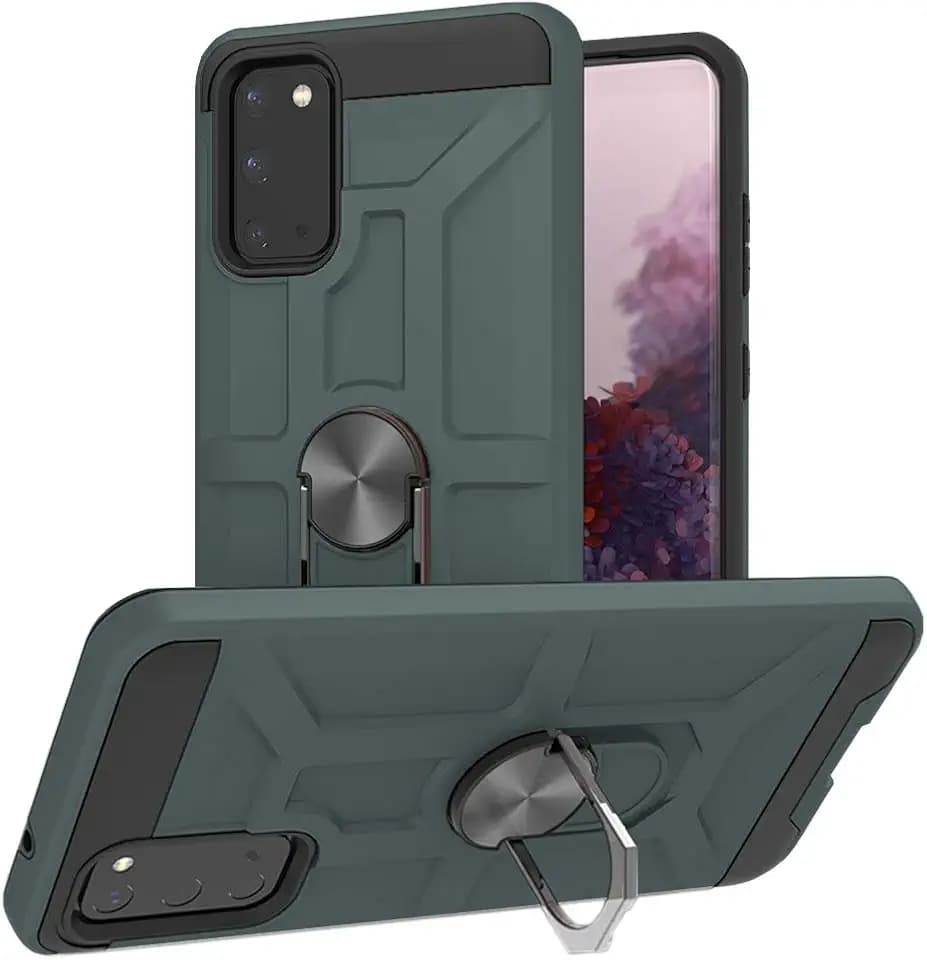 Hülle für Samsung Galaxy S20, Samsung S20 Hülle 360 Grad Ring Handy Hüllen Bumper Schutzhülle Hull für Samsung Galaxy S20 Handyhülle,Dark Green