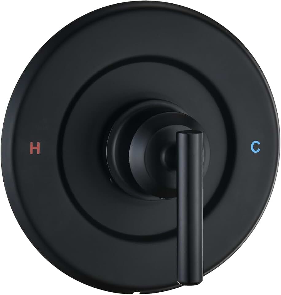 Replacement for Moen Posi-Temp Valve Only Shower Faucet Trim Kit (Valve& Catridge Not Inclued), Volume and Temperature Control Level Handle, Matte Black