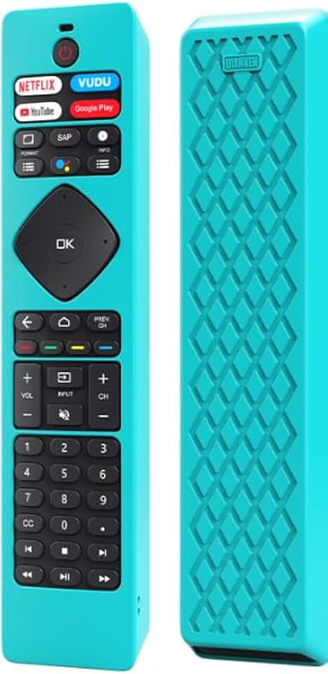 ZWP Silicone Case for Philips Android TV Remote NH800UP RF402A-V14, Blue