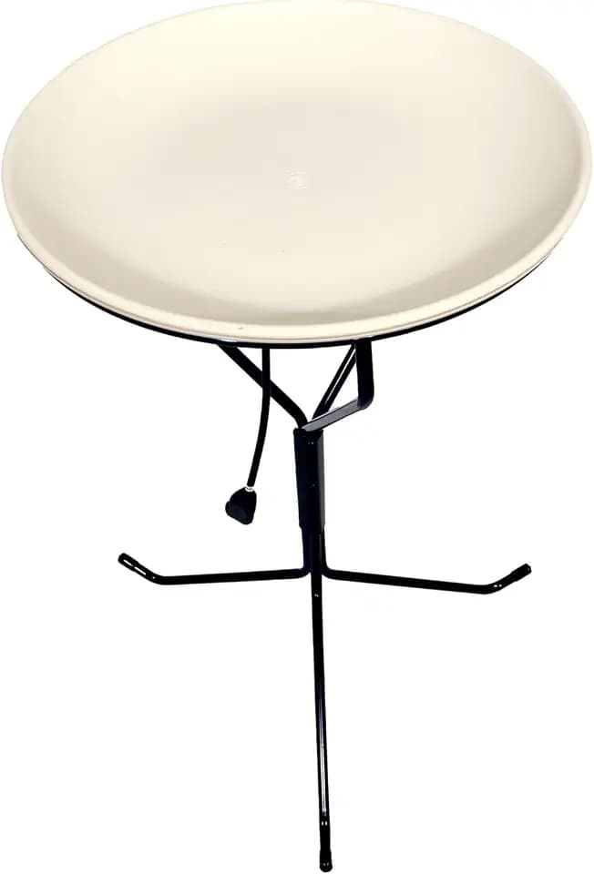 Allied Precision Industries (970) 20-Inch Diameter Heated Bird Bath with Metal Stand - 338348, Light stone color
