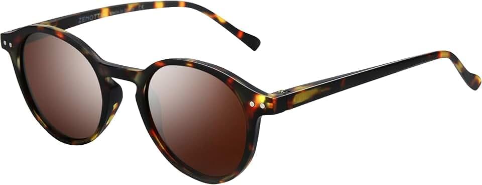 ZENOTTIC Sonnenbrille Polarisiert Rund Retro Klassisch UV 400 Schutz Vintage Rahmen f¨¹r Herren Damen ¡­
