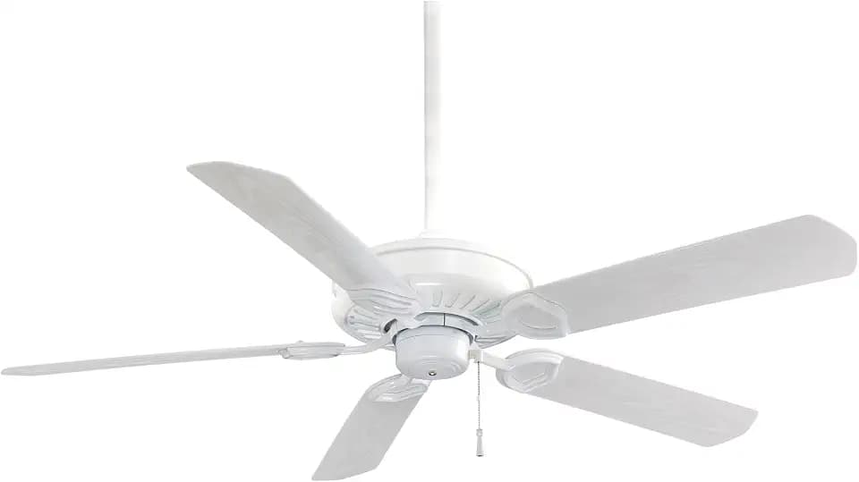 MINKA-AIRE F589-WH Sundowner 54" 5-Blade Ceiling Fan in White Finish with White Blades