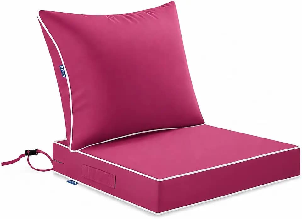 MIULEE Hot Pink Outdoor Seat Cushion 24x24 Inch Waterproof Cushion
