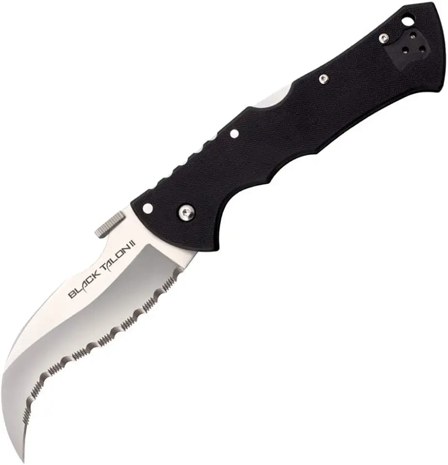 COLD STEEL Black Talon ll 4" S35VN Razor-Sharp Blade 5.5" G-10 Handle Tactical Folding Knife w/Tri-Ad Lock, Ambidextrous Pocket/Belt Clip