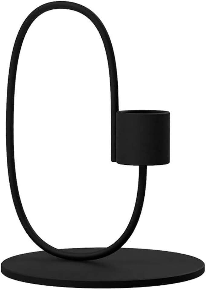 Cooee Design Swoop Black kerzenhalter, Edelstahl, Schwarz, 10 cm