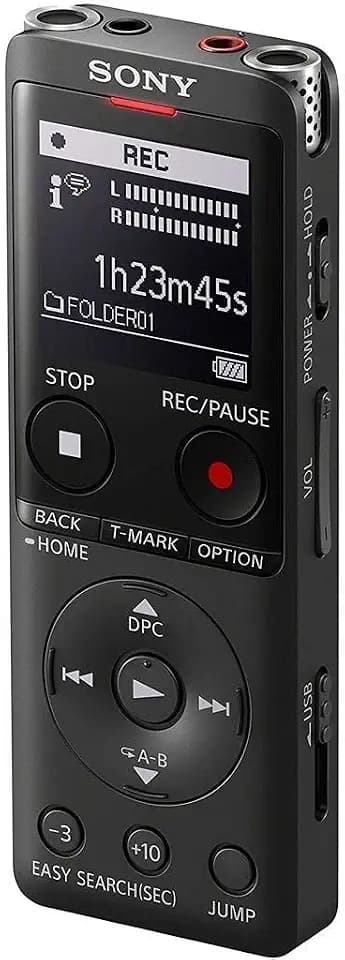Sony ICD-UX570B Digitales Diktiergerät (OLED Display, 4GB Speicher, Micro SD) schwarz