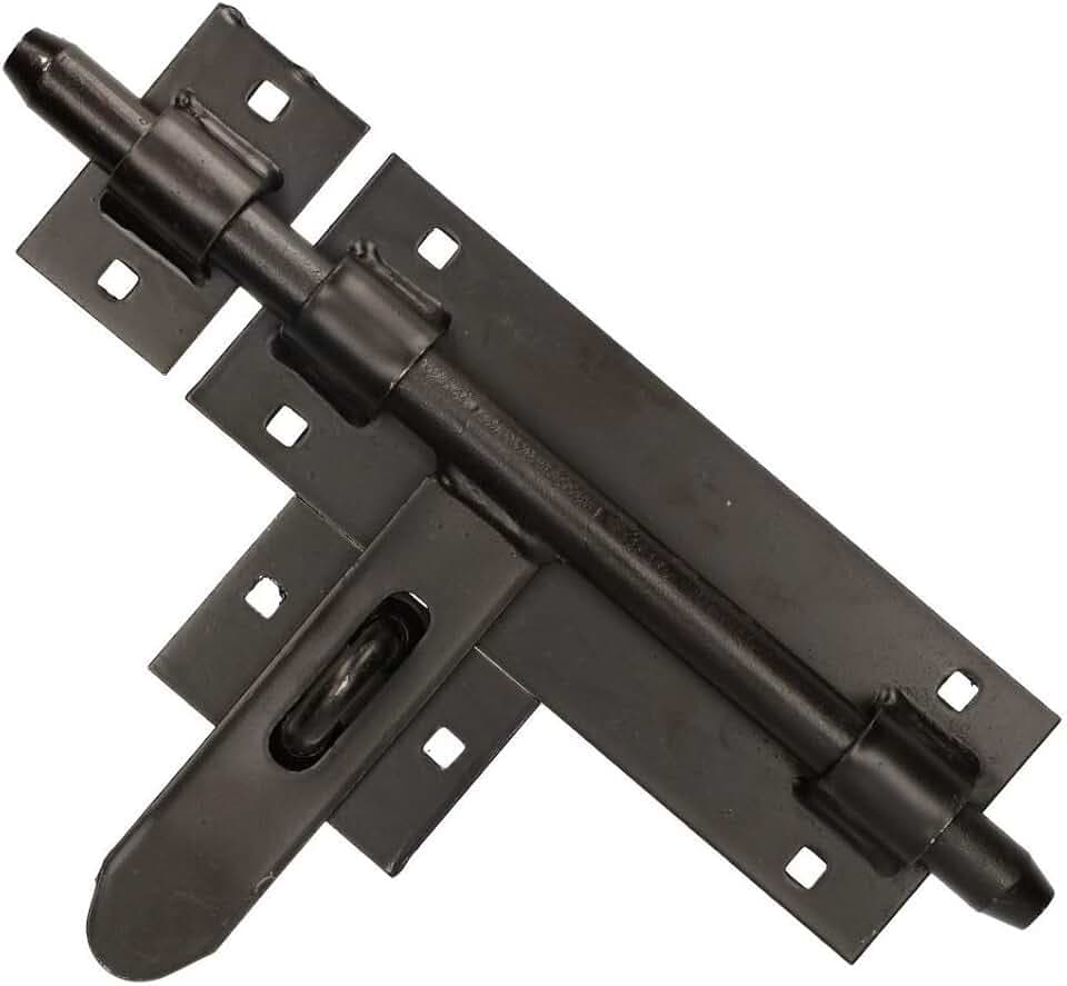 KOTARBAU® Torriegel - 270 mm - Türriegel abschließbar - ohne Vorhängeschloss - Gartentor Riegel - Bolzenriegel - Schieberiegel - Schlossriegel - Stahl - Pulverbeschichtet - Schwarz