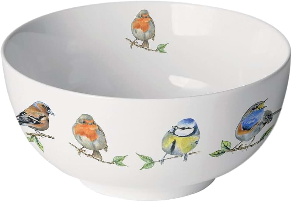 Ambiente Schale Müslischale 0,4 l - 14 cm Vogelarten Vögel New Bone China Porzellan bird species