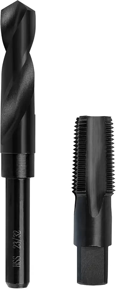 1/2-14 NPT Pipe Tap and 23/32" Drill Set,Hand Threading Plumbing Tap Set