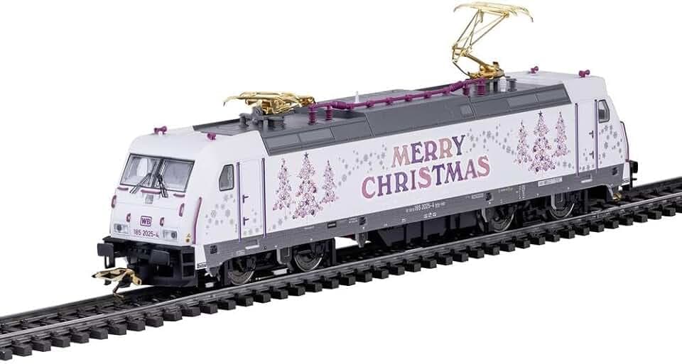 Märklin H0 - Weihnachtslokomotive BR 185.2 – mfx-Decoder – Spezialmotor - Kupplungsbügel mit 24-karätigem Gold vergoldet - Epoche VI