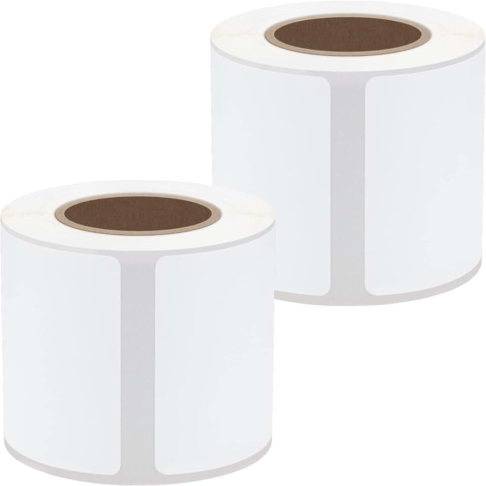 Thermoetiketten 40x80 mm, 2 Rollen á 100 Etiketten mit Aufkleber für Etikettendrucker