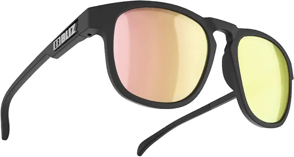 Bliz Unisex 54907-14 Sportsonnenbrille Ace, Rauch-rotgoldenen Gläsern, Schwarz mit goldfarbenen Rauchgläsern, Einheitsgröße
