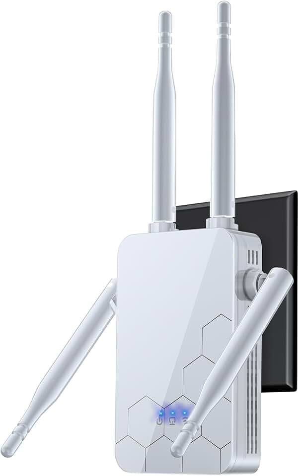 WiFi Amplifier with Ethernet Port, Internet Repeater, WiFi Signal Booster for Home, Easy Setup