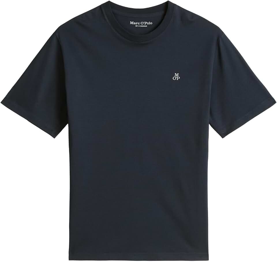 Marc O'Polo Herren 51556 Herren T-Shirt mit Rundhals-Ausschnitt, bequemes Oberteil aus Bio Baumwolle, klassisches Kurzarmshirt für Herren (1er Pack)