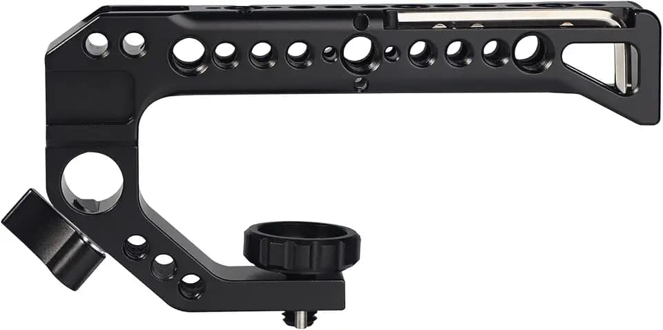Top Handle Quick Release, for Camera Cage Rig,with Locating Hole for ARRI Standard, Anti-Off Designed,with Shoe Mount, for LED Lights Microphones