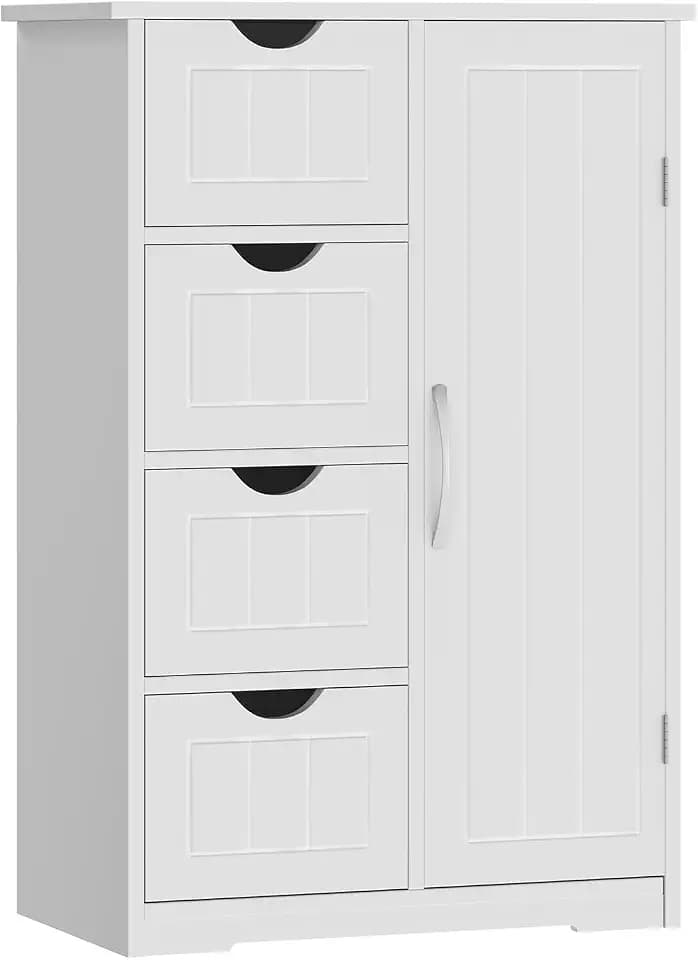 Sweetcrispy Badezimmerschrank, Badschrank,Hochglanz Weiß, 55x30x 82cm