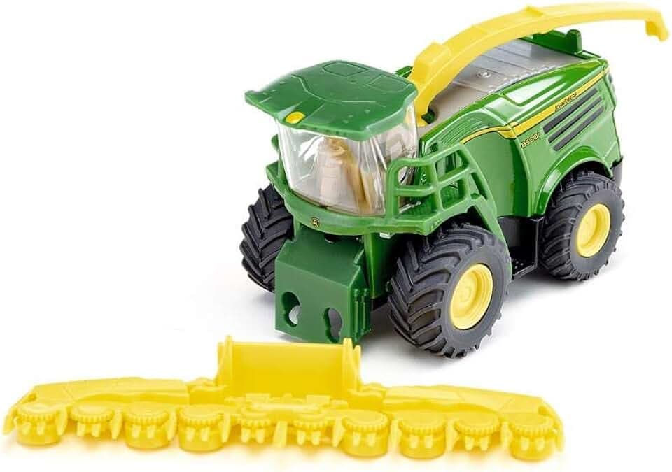 Siku 1794, John Deere 8500i Maishäcksler, 1:87, Metall/Kunststoff, Grün, Abnehmbares Maisgebiss, Bewegliches Abtankrohr, Anhängerkupplung