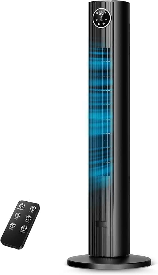 COWSAR Tower Fan for Bedroom, Tower Fans that Blow Cold Air for Home, Black
