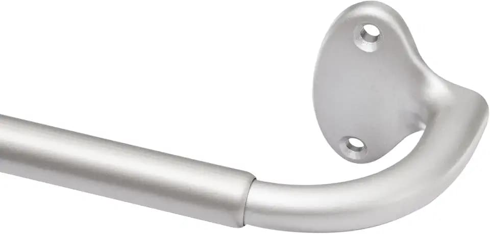 Amazon Basics Gardinenstange mit gebogener Stange für den Innenbereich, ausziehbar, 122 bis 224 cm, Nickel