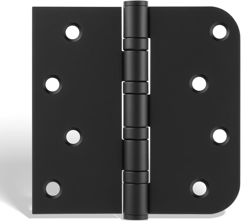 Goldenwarm Heavy Duty Black Door Hinges 6 Pack 4" Ball Bearing Door Hinge
