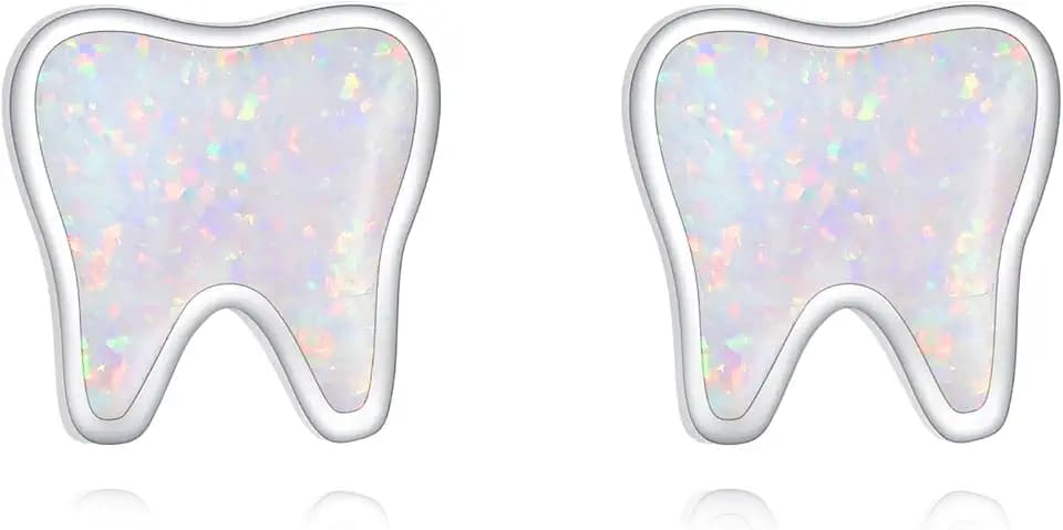 Nurse Stud Earrings S925 Sterling Silver Tooth/Stethoscope Earrings Jewelry Gifts For Women Female Dental Nurse Doctor