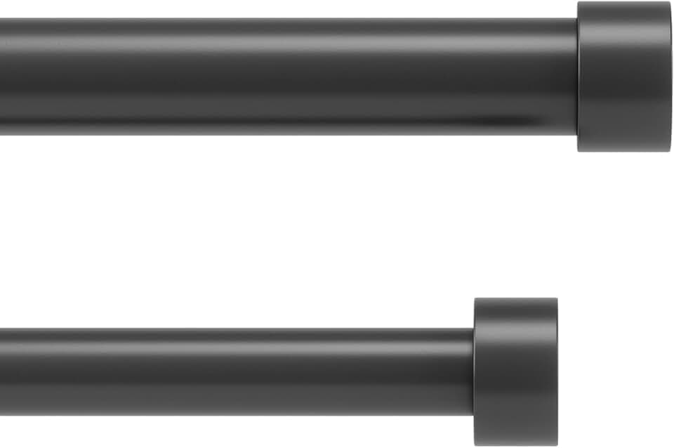 Umbra Cappa Double Curtain Rod, Expandable, 66 to 120 Inches, Black