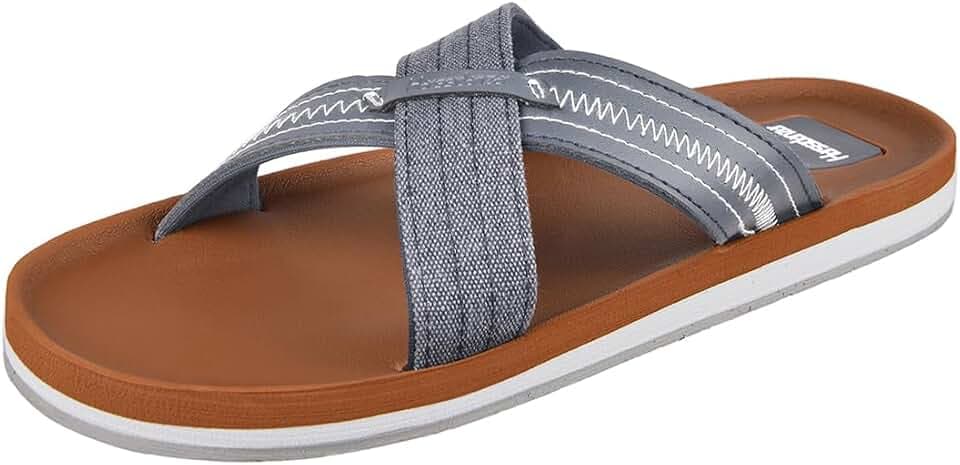 Harssidanzar KM234UK Sommer-Sandalen, bequem, leicht, Fußgewölbeunterstützung, Slides für Herren