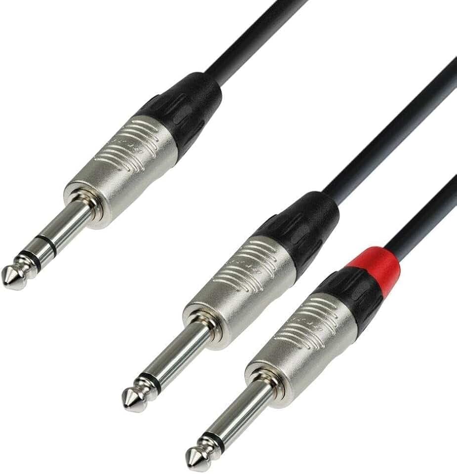 Adam Hall Cables 4 STAR YVPP 0150 Audiokabel REAN 6,3 mm Klinke Stereo auf 2 x 6,3 mm Klinke Mono 1,5 m