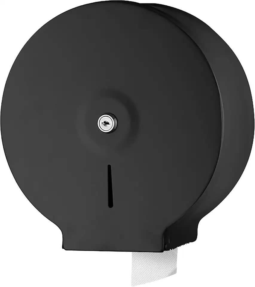 NICEME Papierhandtuchspender - Edelstahl Handtuchspender abschließbar - Öffentliche Toilettenpapierspender -Handtuchspender inklusive Montagematerial -Durchmesser 255mm Mittelachse 40mm - Schwarz