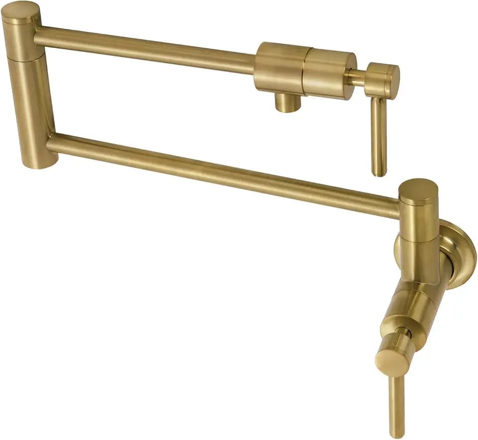 Kingston Brass KS4107DL Concord Pot Filler, Brushed Brass, 23.5 x 2.63 x 12.88