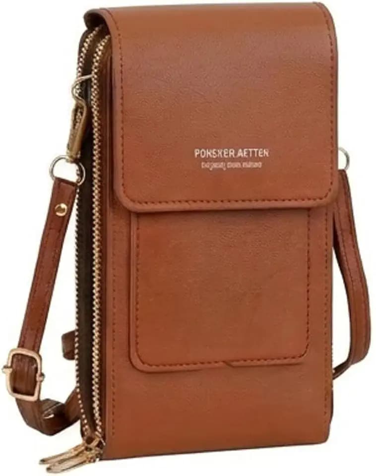 Cell Phone Bag, PU Leather Crossbody Cellphone Purse for Women, Touch Screen Cell Phone Pouch Holder with Shoulder Strap