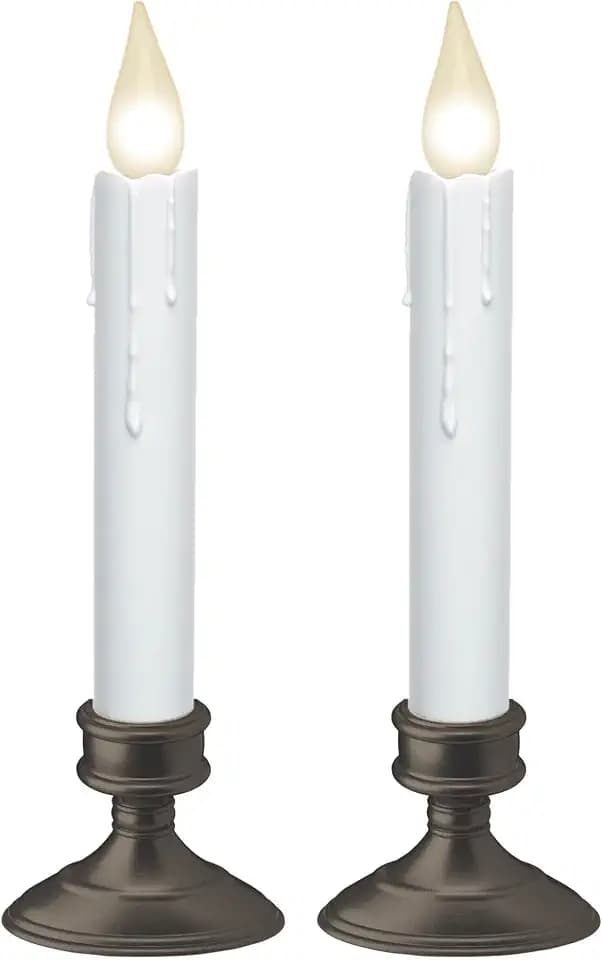 Xodus Battery Operated Window Candles, Drip Design, Aged Bronze, 2 Pack