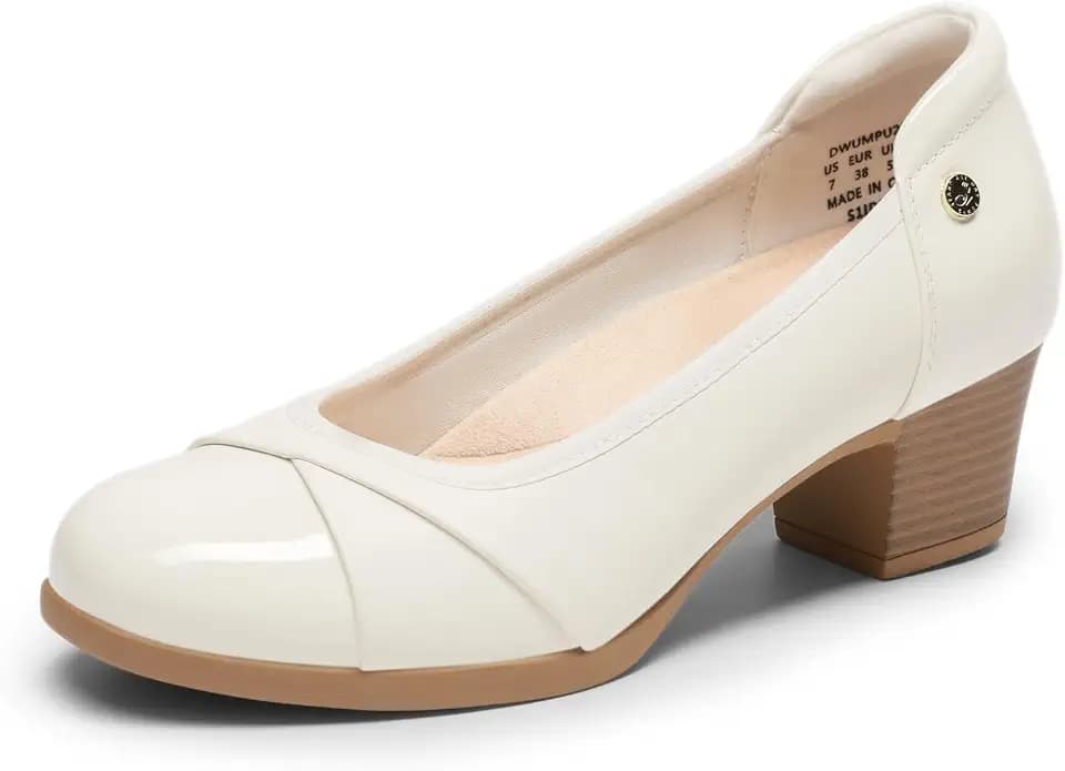 DREAM PAIRS Women's Pumps Low Chunky Arch Support Heels