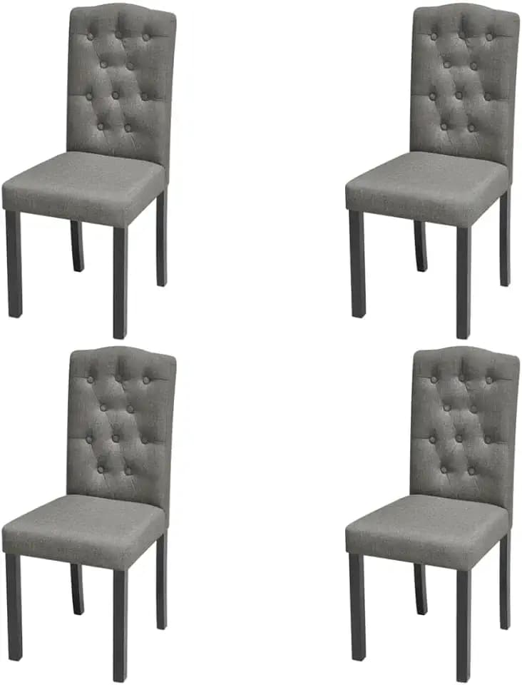 vidaXL Esszimmerstühle 4 STK. Grau Stoff