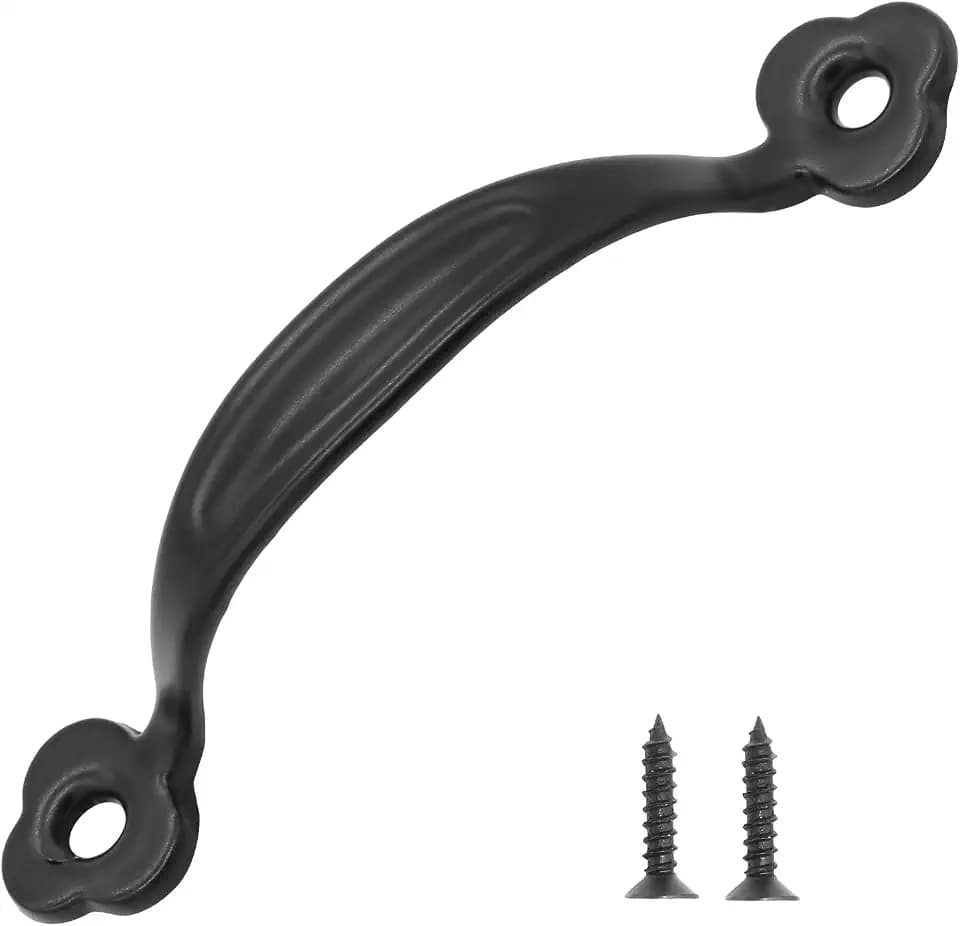 Piutouyar 12 Pcs Barn Door Handles, 2.6 in Hole Center Gate Handle, Black