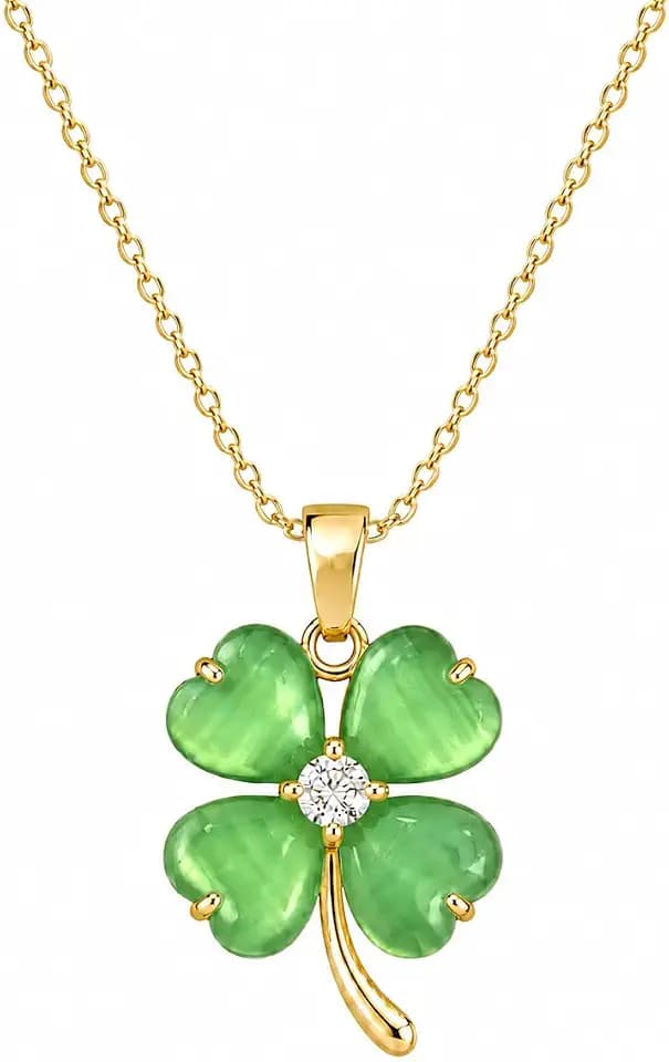 Four Leaf Clover Necklace for Women Dainty Shamrock Jewelry