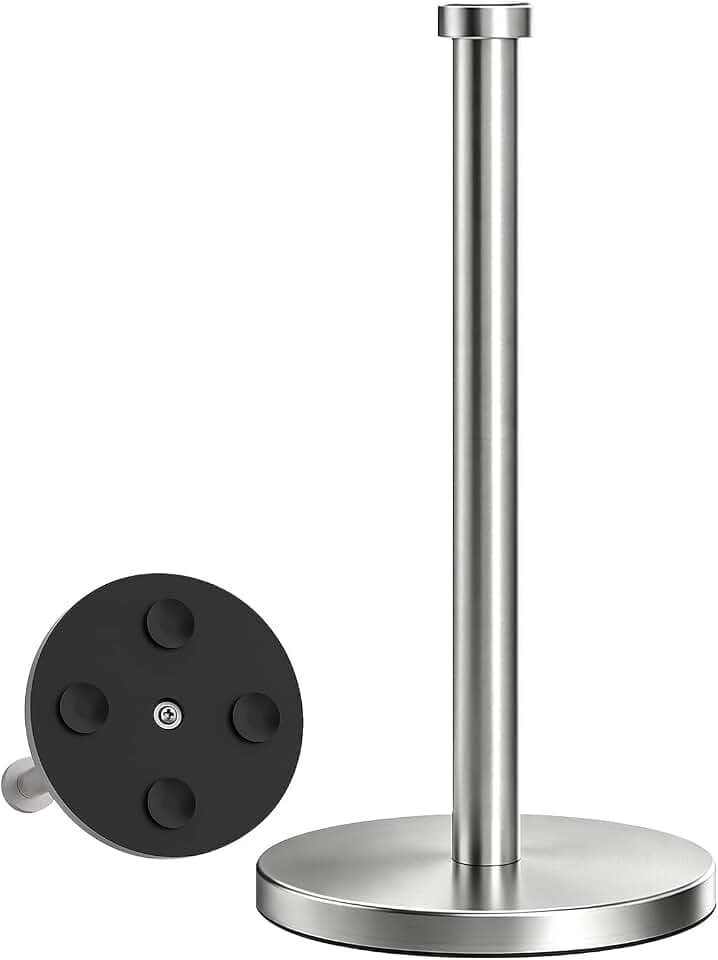 VEHHE Paper Towel Holder Countertop, 4 Non-Slip Suction Cups, Weighted Base