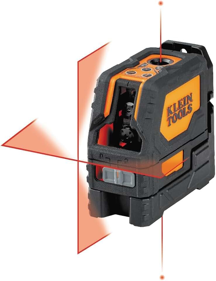 Klein Tools 93LCLS Self-Leveling Class II (≤ 1mW) Laser Level with Bright Red Cross Lines and Plumb Spot, Magnetic and Ceiling Clamp Mounting