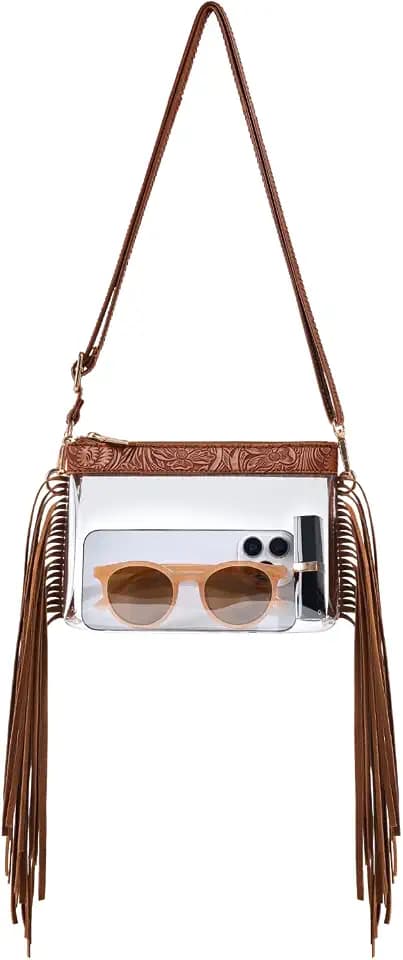 Unilily Clear Bag for Stadium Events, Clear Purse, Crossbody Bag for Women