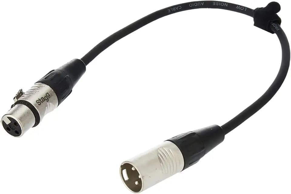 Stagg 25019310 Patch-Kabel (0,3m, 1x XLR Stecker/1x XLR Buchse)